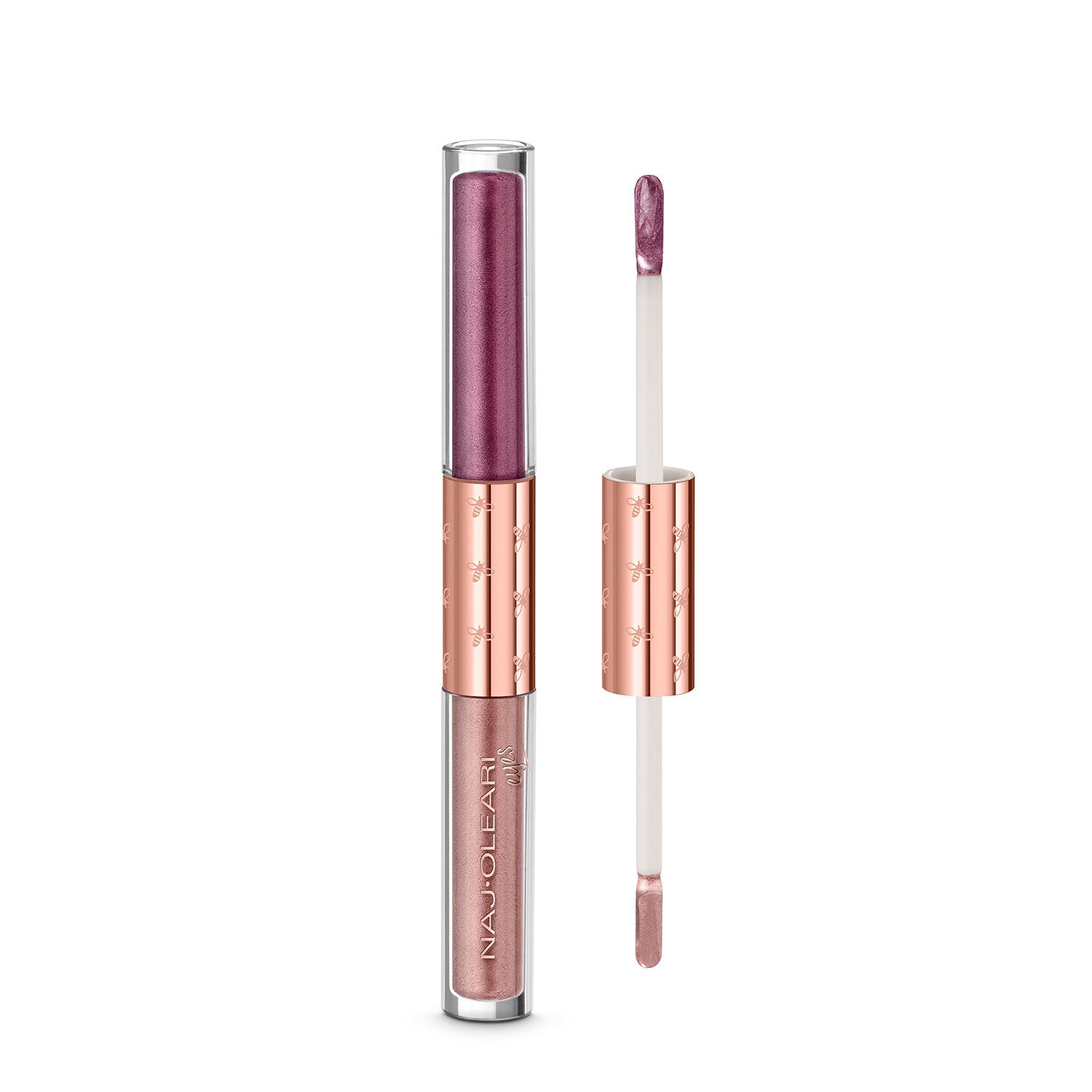 Naj Oleari Beauty - Makeup - Shiny Duo Liquid Eyeshadow 01-Borgogna-&-Tortora 01-Borgogna-&-Tortora
